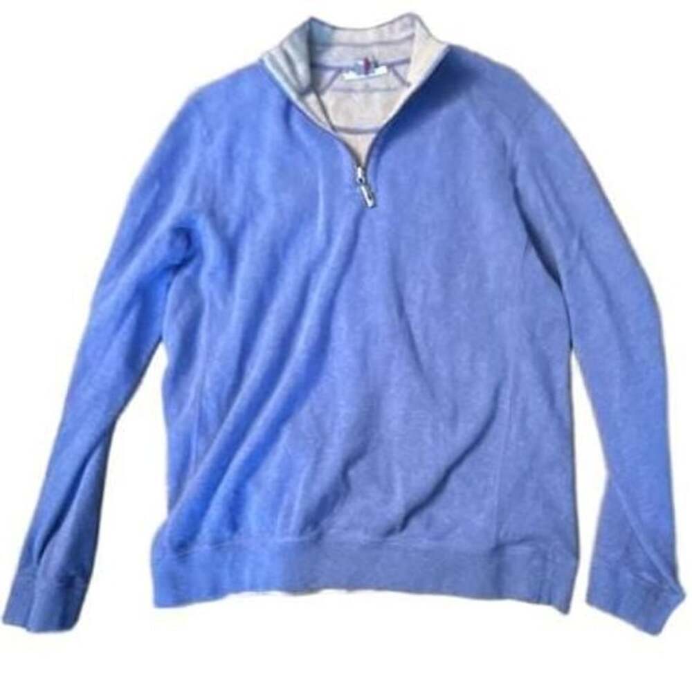 Tommy Bahama Reversible Quarter-Zip Sweater Size S Blue Gray Pullover